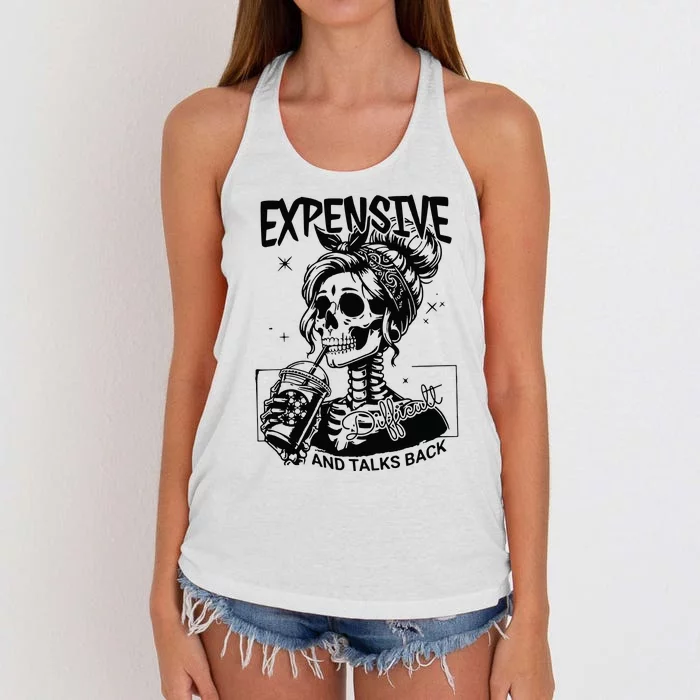 Expensive Difficult And Talks Back Women's Knotted Racerback Tank