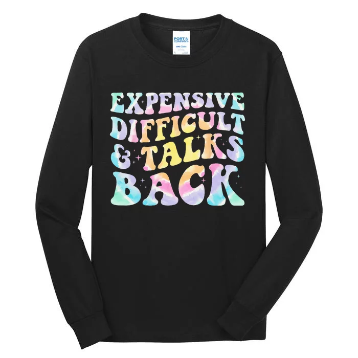 Expensive Difficult And Talks Back Groovy Women Mothers Day Tall Long Sleeve T-Shirt