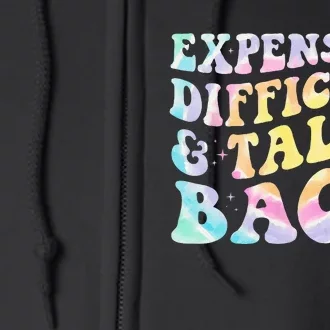 Expensive Difficult And Talks Back Groovy Women Mothers Day Full Zip Hoodie