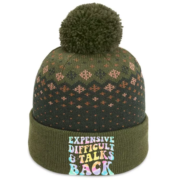 Expensive Difficult And Talks Back Groovy Women Mothers Day The Baniff Cuffed Pom Beanie