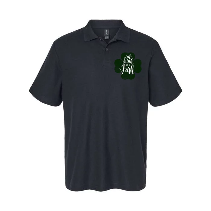 Eat Drink And Be Irish Saint Patricks Softstyle Adult Sport Polo