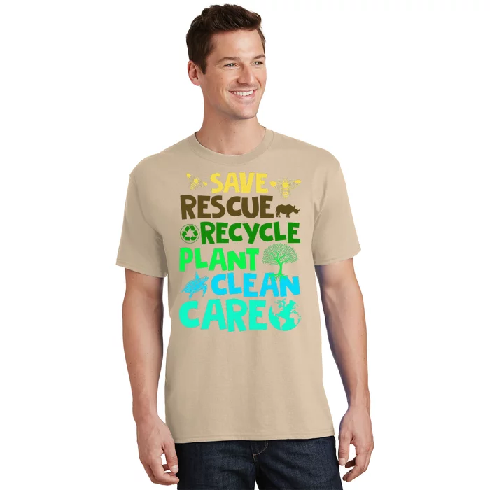 Earth Day April 22 Clean Earth Save Planets Rescue Animals T-Shirt