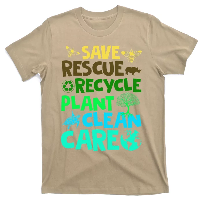 Earth Day April 22 Clean Earth Save Planets Rescue Animals T-Shirt