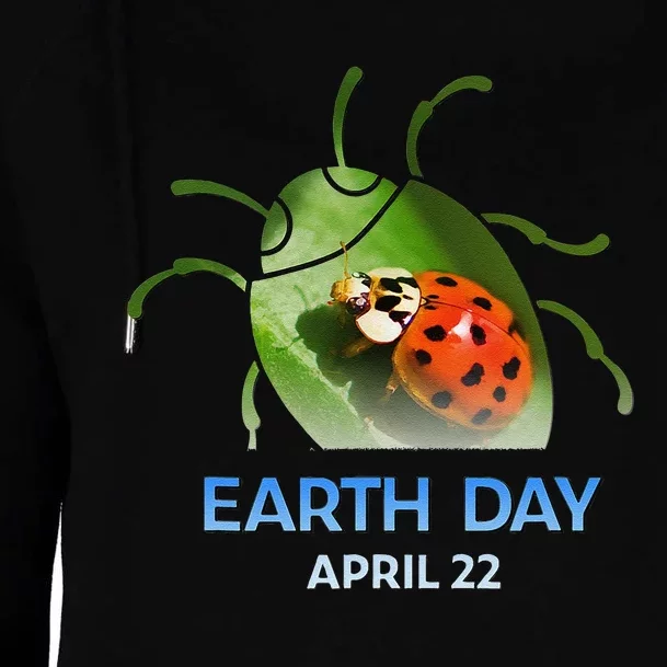 Earth Day April 22 Ladybug Silhouette Gift Cute Womens Funnel Neck Pullover Hood