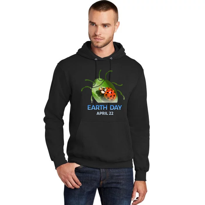 Earth Day April 22 Ladybug Silhouette Gift Cute Tall Hoodie