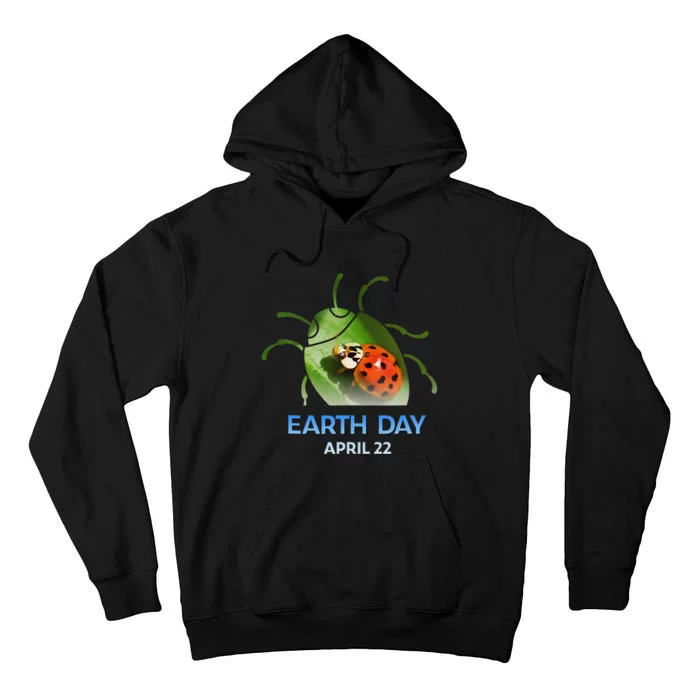 Earth Day April 22 Ladybug Silhouette Gift Cute Tall Hoodie