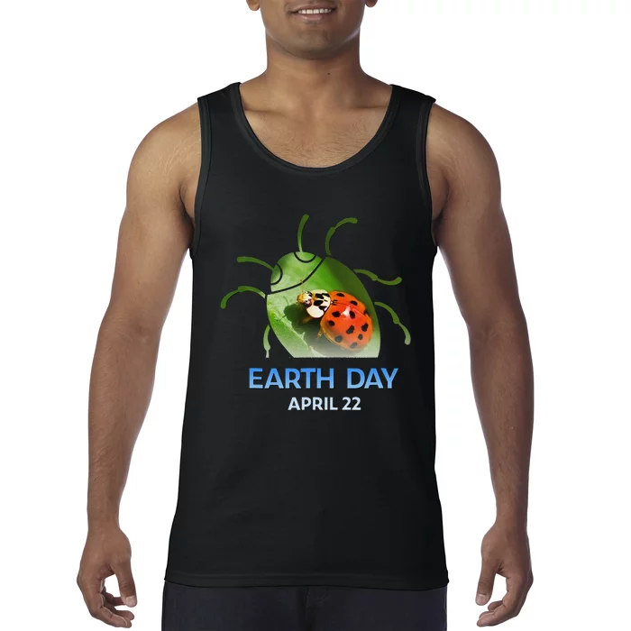 Earth Day April 22 Ladybug Silhouette Gift Cute Tank Top