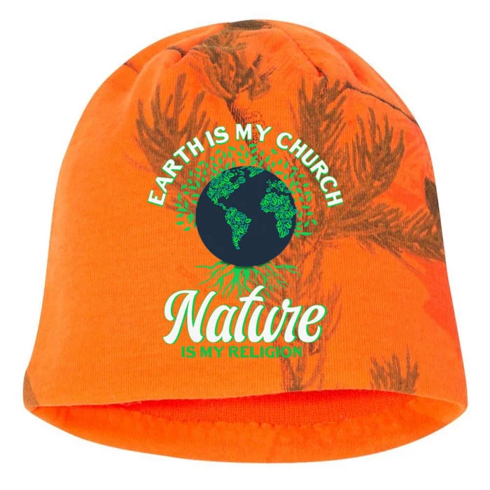 Earth Day April 22 Nature Is My Religion Earth Is My Church Kati - Camo Knit Beanie