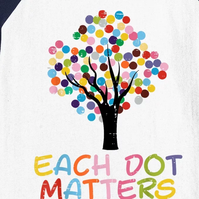 Each Dot Art Matters Tree Dots Day Baseball Sleeve Shirt