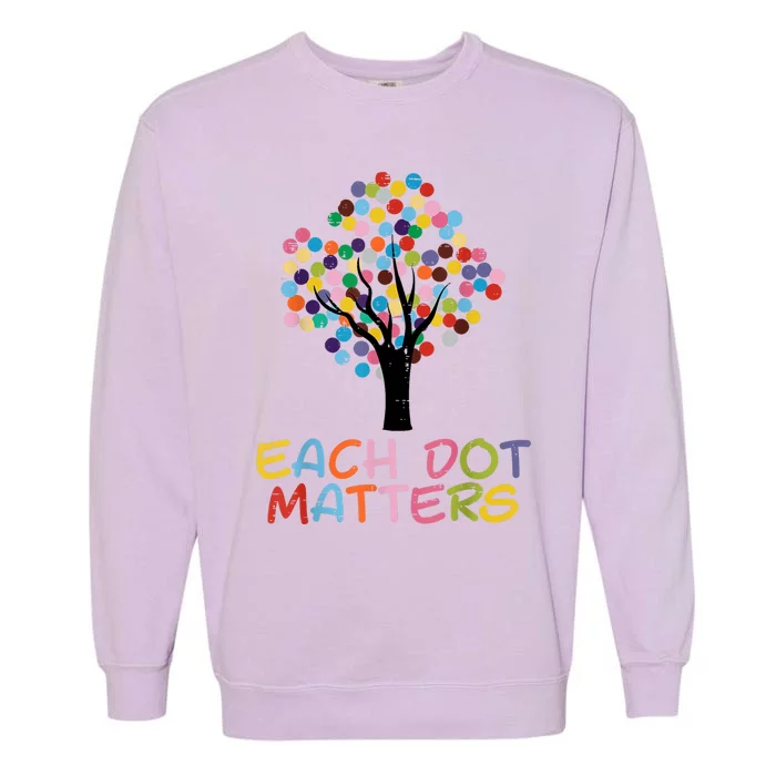 Each Dot Art Matters Tree Dots Day Garment-Dyed Sweatshirt