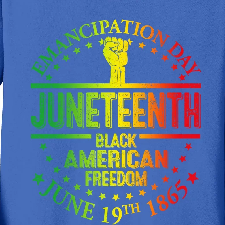 Ecipation Day African Juneteenth 1865 Black Freedom Day Gift Kids Long Sleeve Shirt