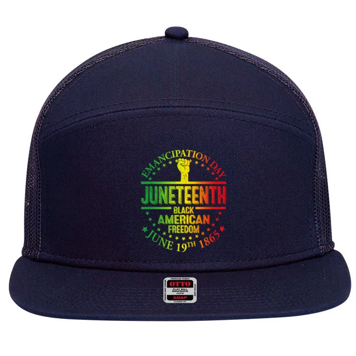 Ecipation Day African Juneteenth 1865 Black Freedom Day Gift 7 Panel Mesh Trucker Snapback Hat