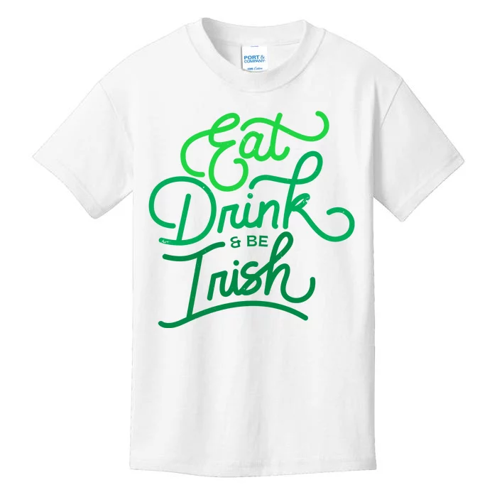 Eat Drink And Be Irish Festive St Patrick's Day Kids T-Shirt