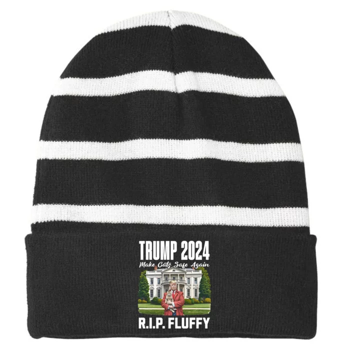 Express Delivery Available Trump 2024 Election Striped Beanie with Solid Band