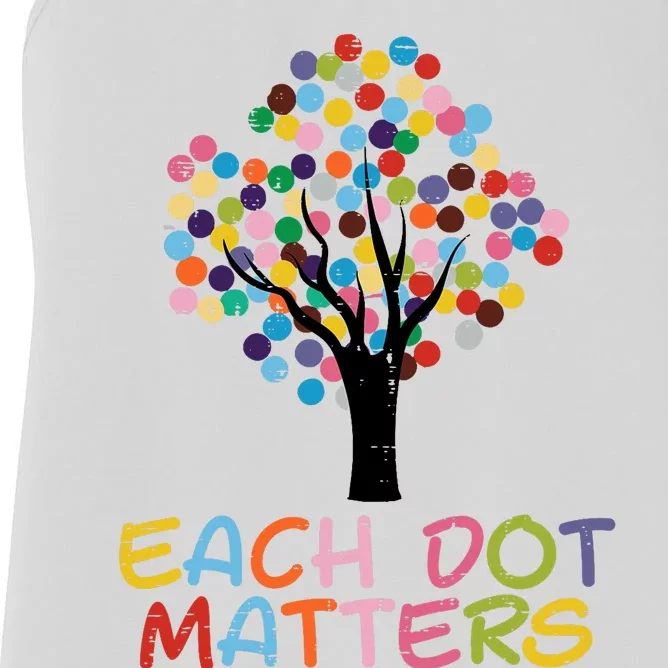 Each Dot Art Matters Tree Dots Day Girl Boy Women's Racerback Tank