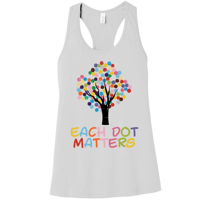 Each Dot Art Matters Tree Dots Day Girl Boy Women's Racerback Tank