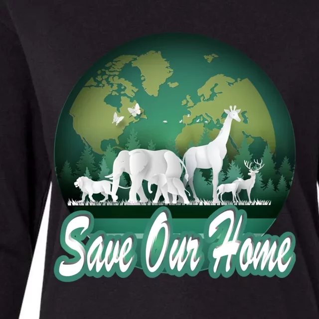 Earth Day Animals Wildlife Conservation Save Our Home Funny Gift Cute Gift Womens Cotton Relaxed Long Sleeve T-Shirt