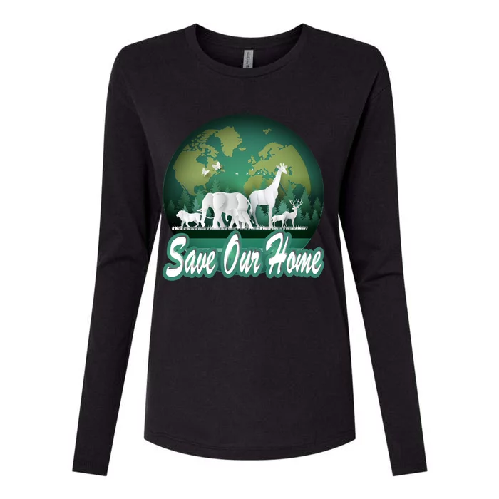 Earth Day Animals Wildlife Conservation Save Our Home Funny Gift Cute Gift Womens Cotton Relaxed Long Sleeve T-Shirt