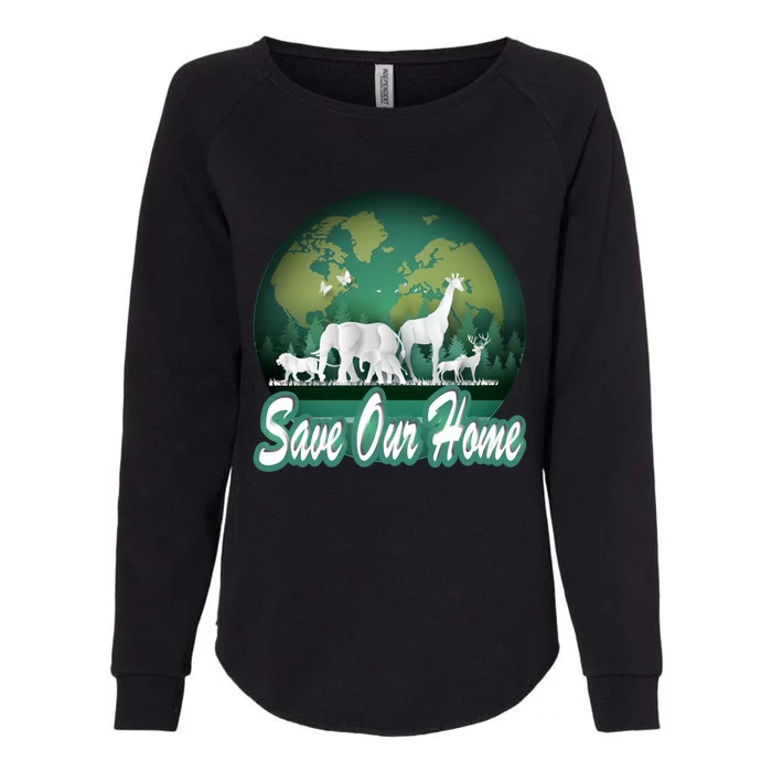 Earth Day Animals Wildlife Conservation Save Our Home Funny Gift Cute Gift Womens California Wash Sweatshirt