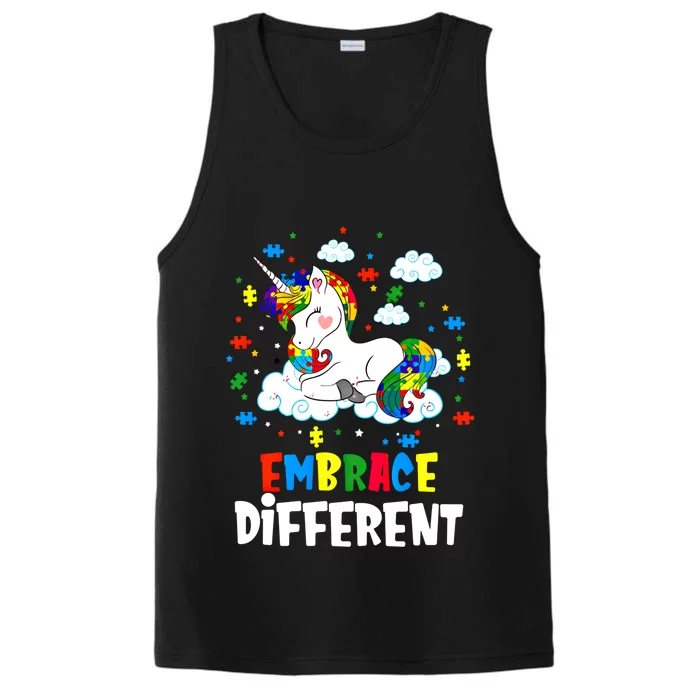 Embrace Differences Autism Awareness Unicorn Gift Performance Tank