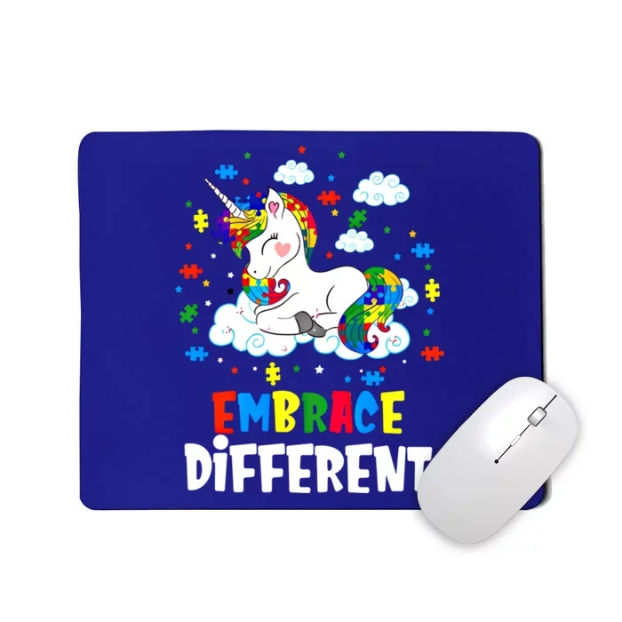 Embrace Differences Autism Awareness Unicorn Gift Mousepad