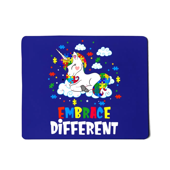 Embrace Differences Autism Awareness Unicorn Gift Mousepad