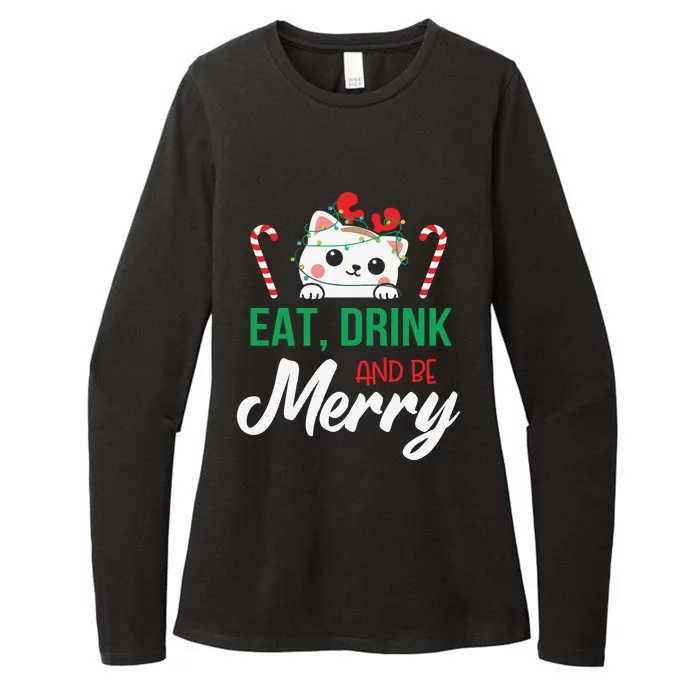 Eat Drink And Be Meowy Merry Christmas Womens CVC Long Sleeve Shirt