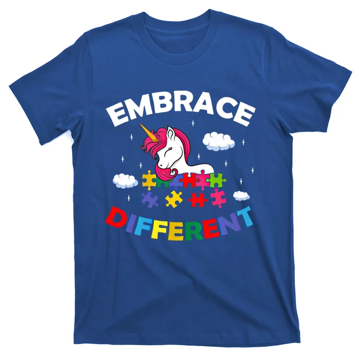 Embrace Different Autism Awareness Unicorn Gift T-Shirt