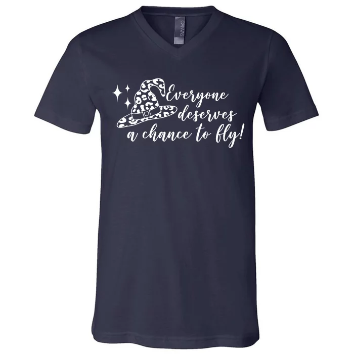 Everyone Deserves A Chance To Fly Witch Halloween V-Neck T-Shirt