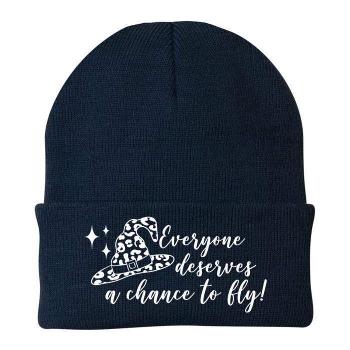 Everyone Deserves A Chance To Fly Witch Halloween Knit Cap Winter Beanie