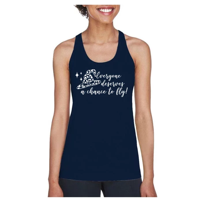 Everyone Deserves A Chance To Fly Witch Halloween Women's Racerback Tank