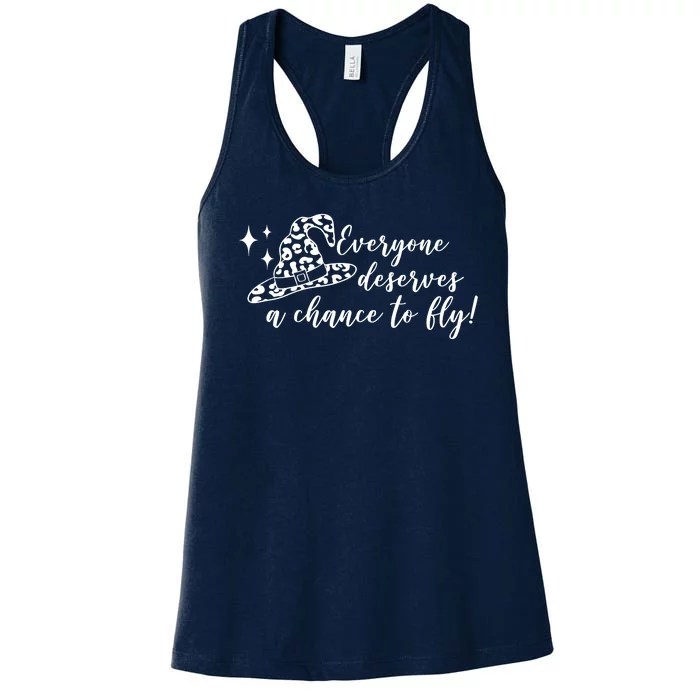 Everyone Deserves A Chance To Fly Witch Halloween Women's Racerback Tank