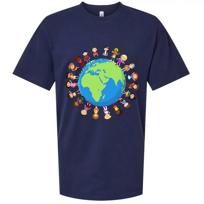 Earth Day Around The World Environtalist Gift Sueded Cloud Jersey T-Shirt