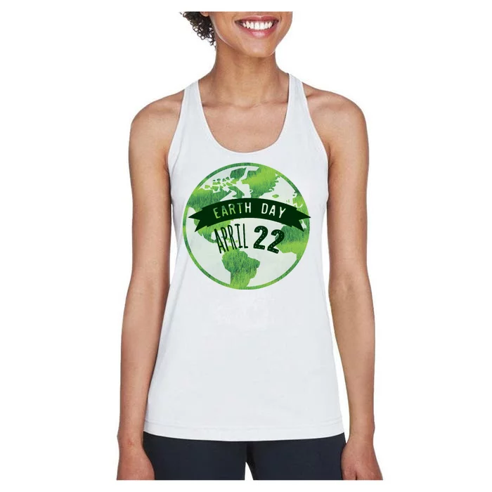 Earth Day April 22nd Awareness Women's Racerback Tank