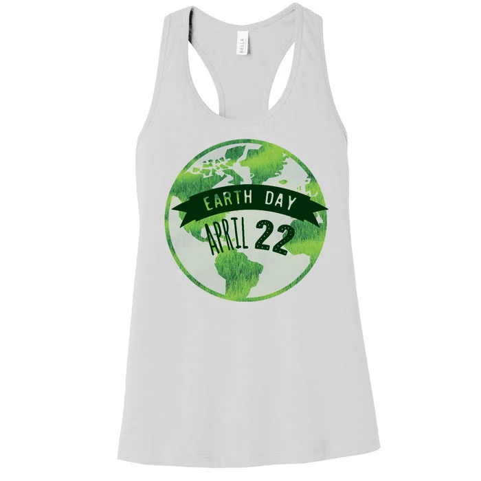 Earth Day April 22nd Awareness Women's Racerback Tank