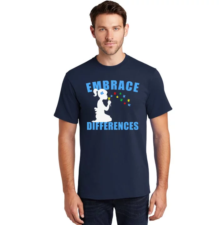 Embrace Differences Autism Awareness Cute Tall T-Shirt