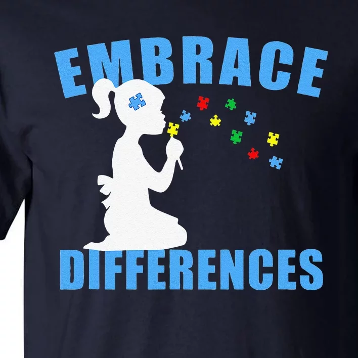 Embrace Differences Autism Awareness Cute Tall T-Shirt