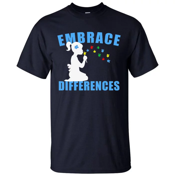 Embrace Differences Autism Awareness Cute Tall T-Shirt