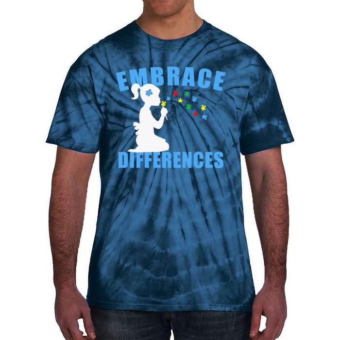 Embrace Differences Autism Awareness Cute Tie-Dye T-Shirt