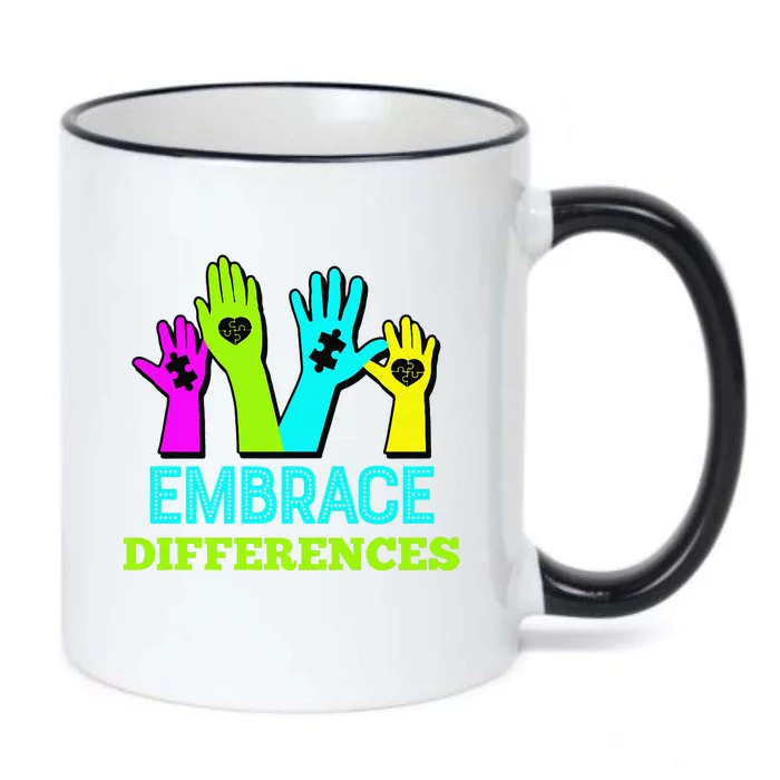 Embrace Differences Autism Awareness Black Color Changing Mug