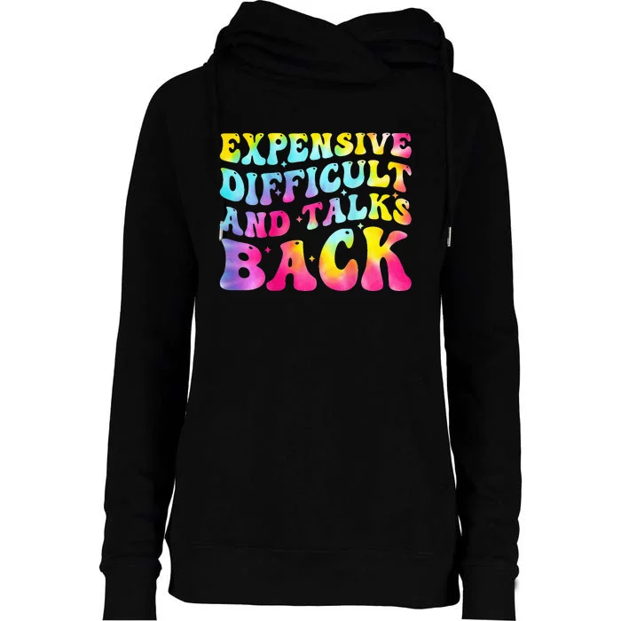 Expensive Difficult and Talks Back Groovy Mothers' Day Womens Funnel Neck Pullover Hood