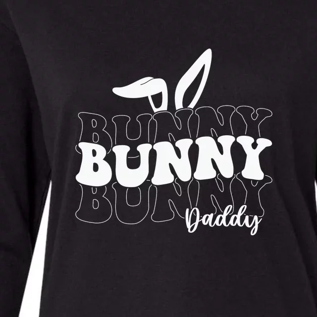 Easter Day Bunny Daddy Easter Dad Bunny Ears Father's Day Womens Cotton Relaxed Long Sleeve T-Shirt