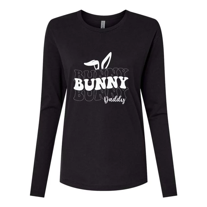 Easter Day Bunny Daddy Easter Dad Bunny Ears Father's Day Womens Cotton Relaxed Long Sleeve T-Shirt