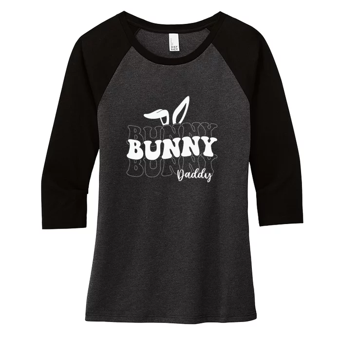 Easter Day Bunny Daddy Easter Dad Bunny Ears Father's Day Women's Tri-Blend 3/4-Sleeve Raglan Shirt