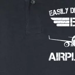 Easily Distracted By Airplanes Aviation Pilot Airplane Lover Softstyle Adult Sport Polo