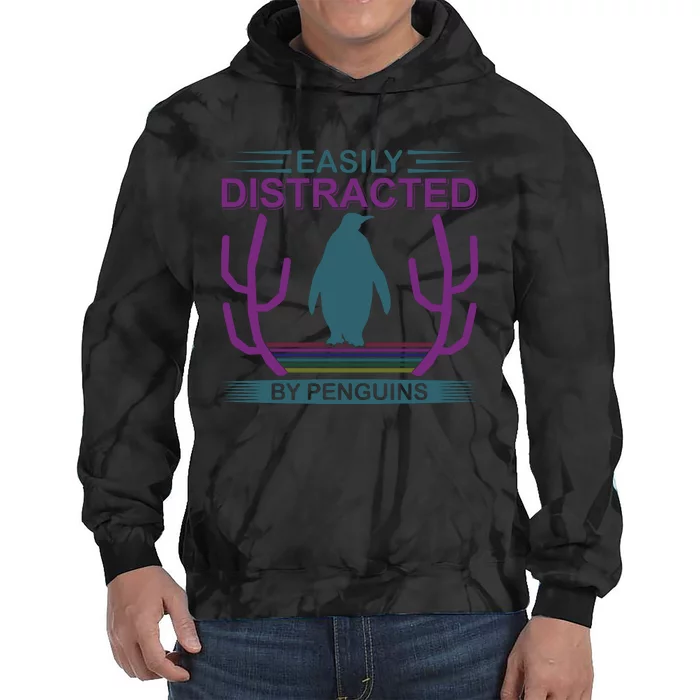 Easily Distracted By Penguins Tie Dye Hoodie