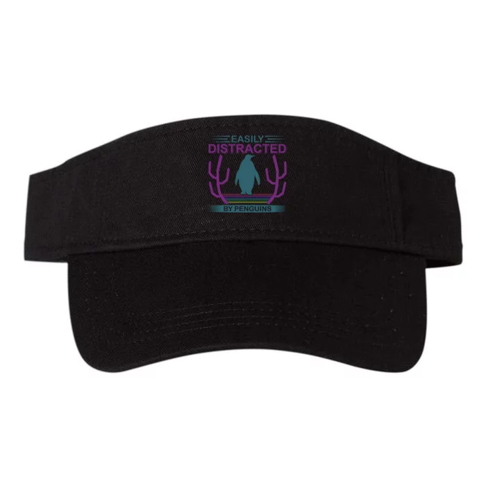 Easily Distracted By Penguins Valucap Bio-Washed Visor