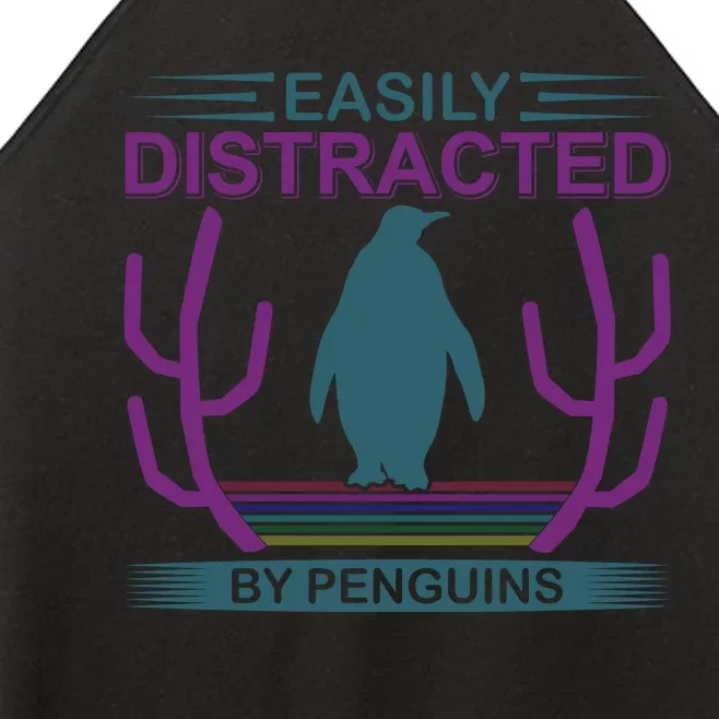 Easily Distracted By Penguins Women’s Perfect Tri Rocker Tank