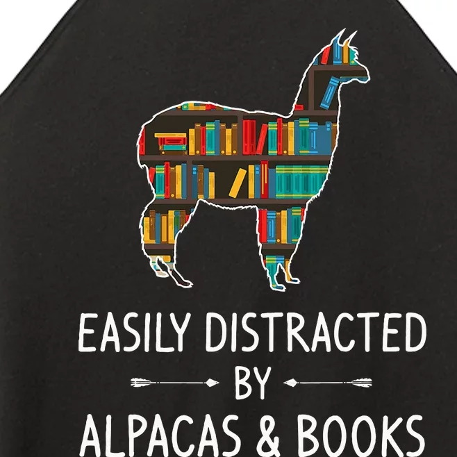 Easily Distracted By Alpacas & Books Lover Gift Vicuna Llama Women’s Perfect Tri Rocker Tank