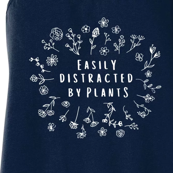 Easily Distracted By Plants Gardener Mothers Day Women's Racerback Tank